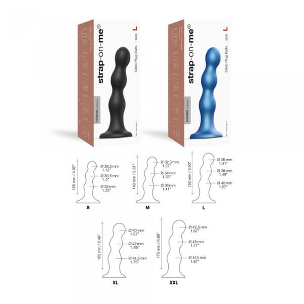 DILDO PLUG BALLS METALLIC BLUE S