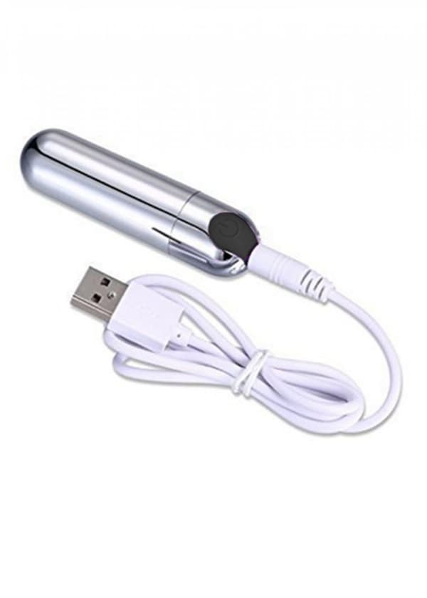 Strong Bullet Vibrator Sølv/Sort USB 10 Funktion