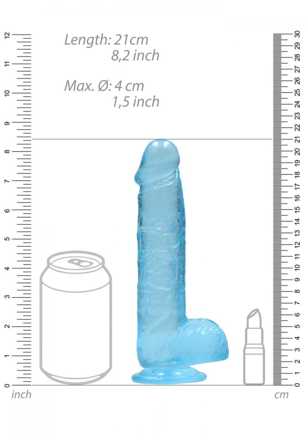 Realistisk dildo med bollar 8/21 cm