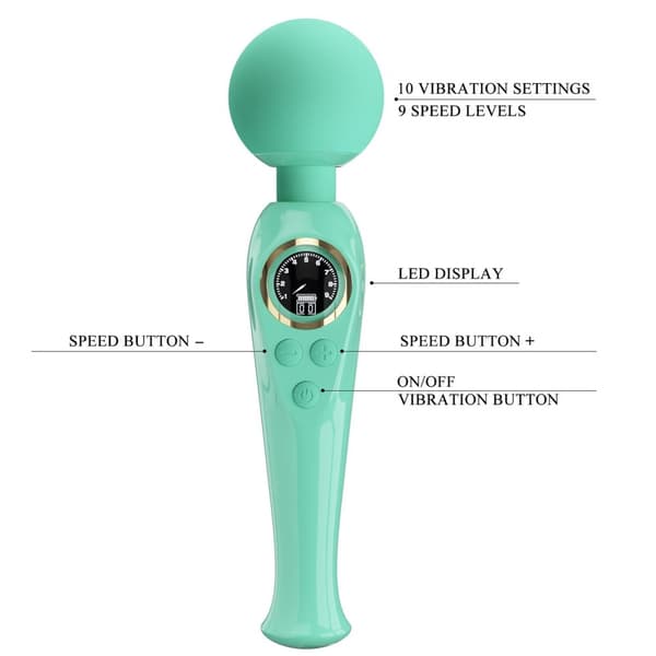 PRETTY LOVE Skyler Green, 10 vibrationsfunktioner 9 hastighedsniveauer