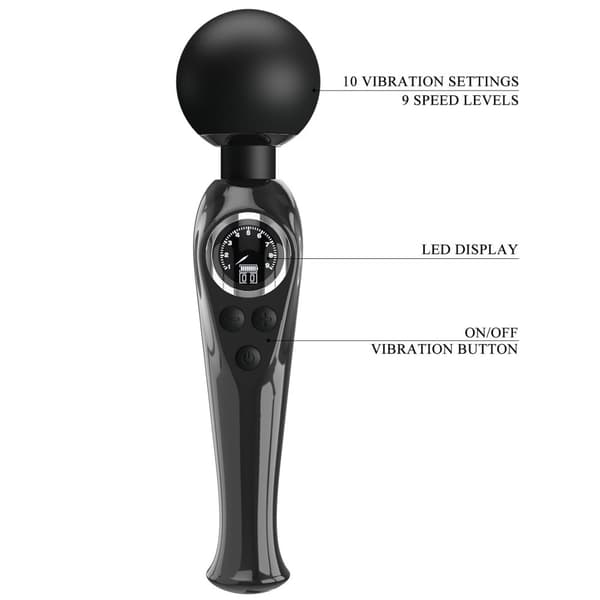 PRETTY LOVE Skyler Black, 10 vibrationsfunktioner 9 hastighedsniveauer