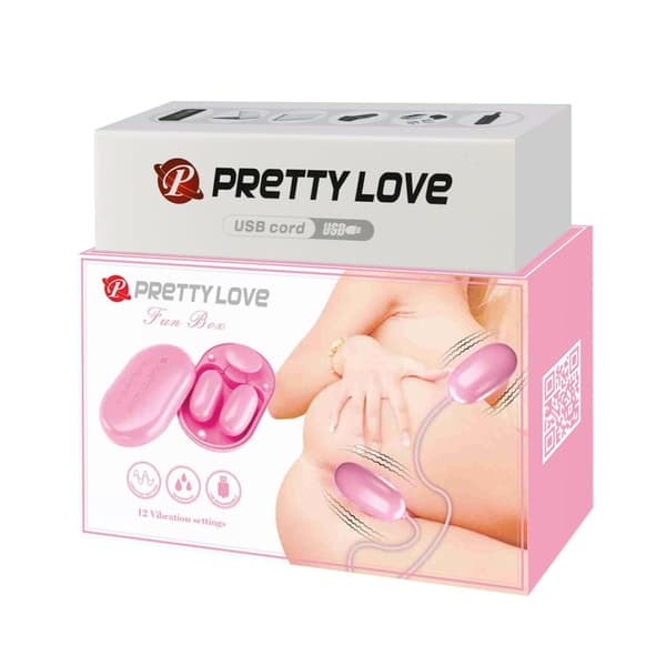 PRETTY LOVE Fun Box Pink, 12 vibrationsfunktioner