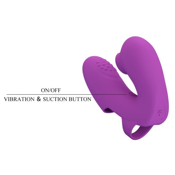 PRETTY LOVE Super Finger ATHENA Lilla, 7 vibrationsfunktioner 7 trykkefunktioner Hukommelsesfunktion