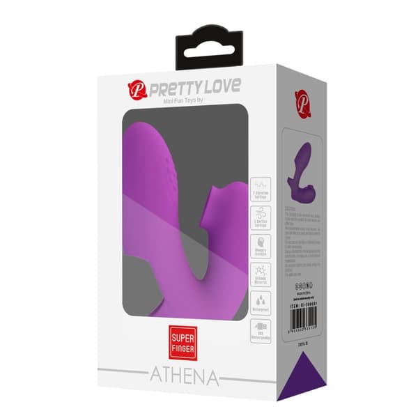 PRETTY LOVE Super Finger ATHENA Lilla, 7 vibrationsfunktioner 7 trykkefunktioner Hukommelsesfunktion