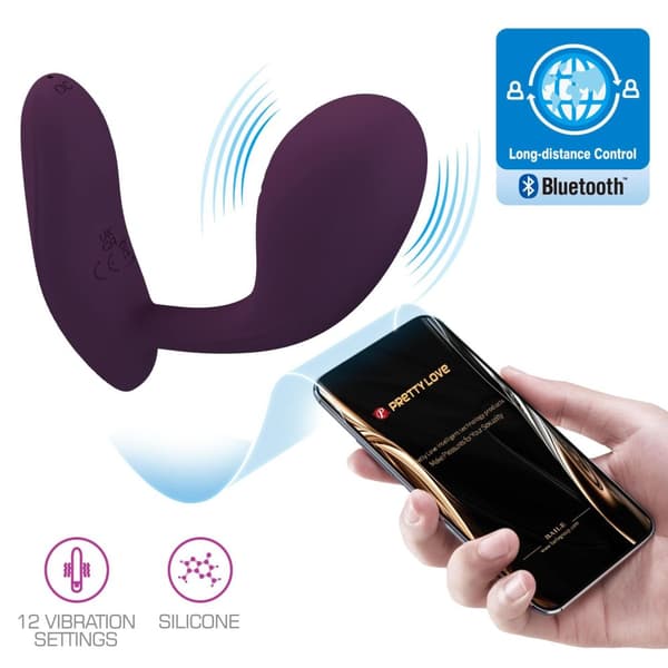 PRETTY LOVE Baird Purple, 12 vibrationsfunktioner Mobil APP Langdistancekontrol