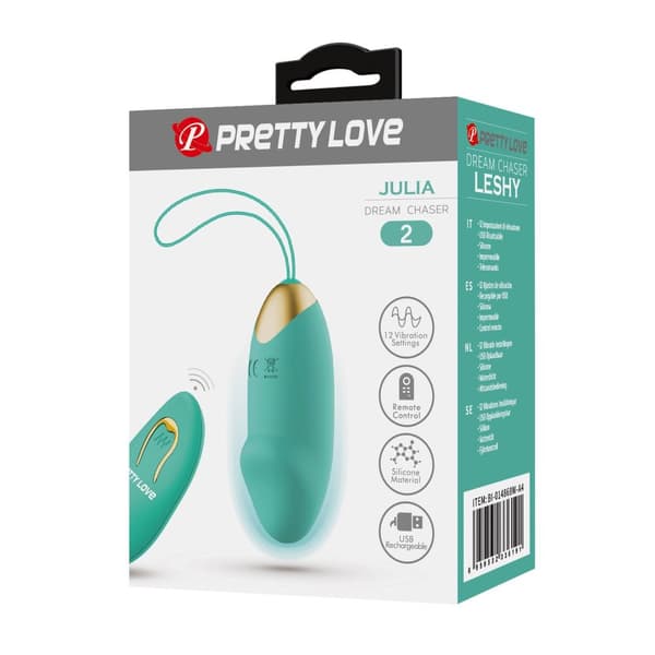PRETTY LOVE JULIA Dream chaser 2, Grøn, Trådløs fjernbetjening 12 vibrationsfunktioner