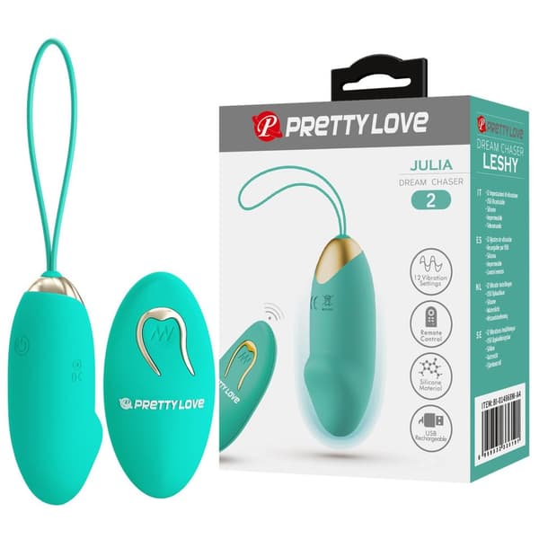 PRETTY LOVE JULIA Dream chaser 2, Grøn, Trådløs fjernbetjening 12 vibrationsfunktioner