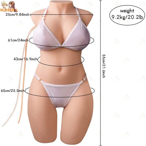Sexdocka Torso, 5 Sugningslägen, Realistiskt TPE-material,9,2 kg