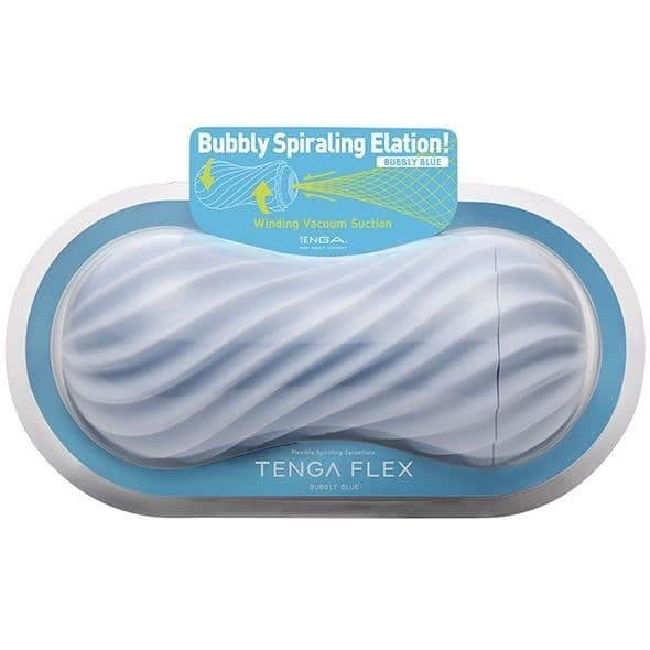 Manuell masturbator - Tenga - Flex Bubbly - Blå - Tyst - Flexibel