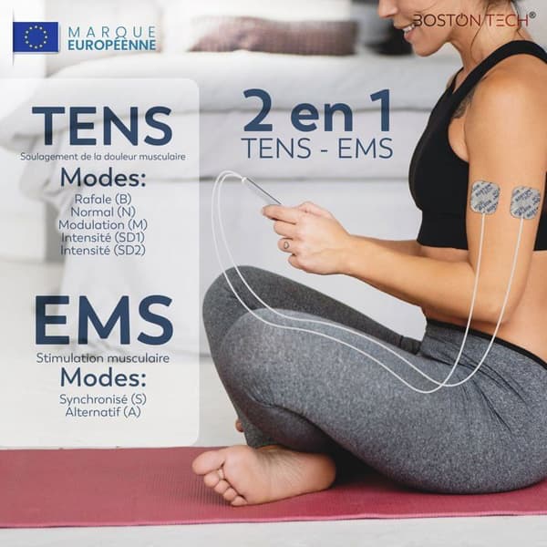 Digital muskelstimulator - BOSTON TECH - ME-89 Plus - TENS och EMS - 8 elektroder - LCD-skärm