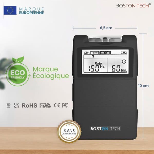 Digital muskelstimulator - BOSTON TECH - ME-89 Plus - TENS och EMS - 8 elektroder - LCD-skärm