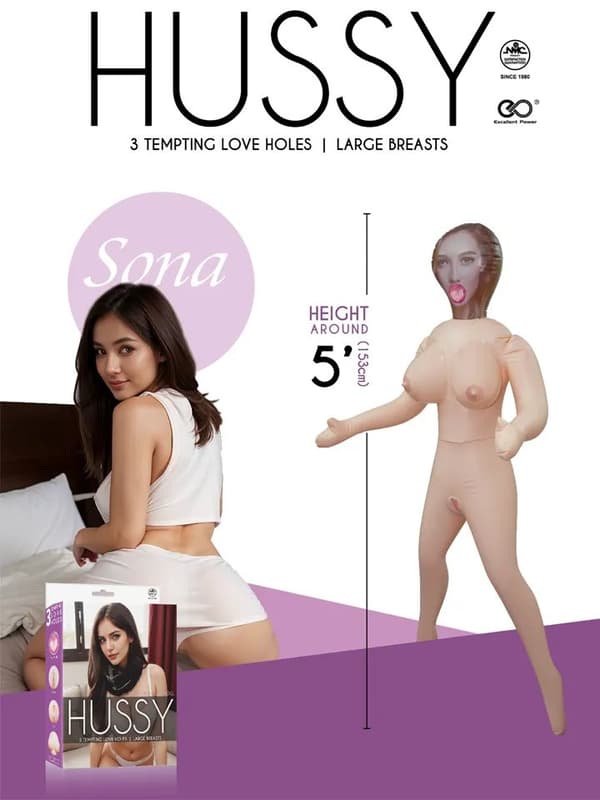 Sona 3 Hole Inflatable Love Doll 153 cm Oppblåsbar sexdokke