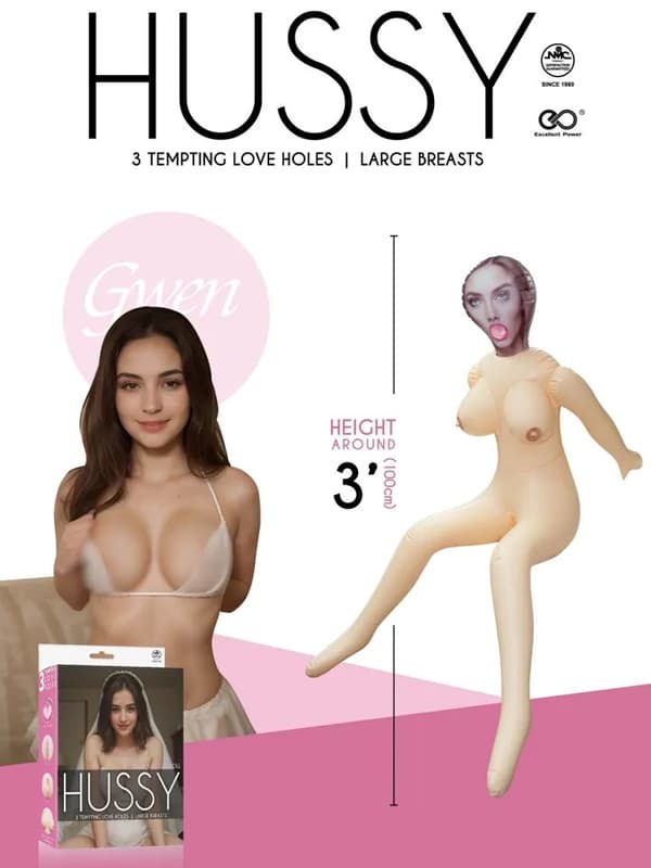 Gwen 3 Hole Inflatable Love Doll 100 cm Oppblåsbar sexdokke