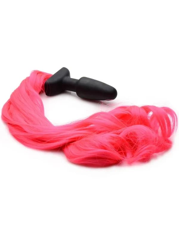 Tailz Hot Pink Pony Tail Anal Plug Medium Analplugg med hale