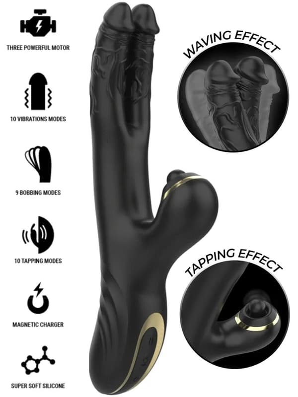 Ibiza Two Dragons Double Vibrator Black Rabbit vibrator