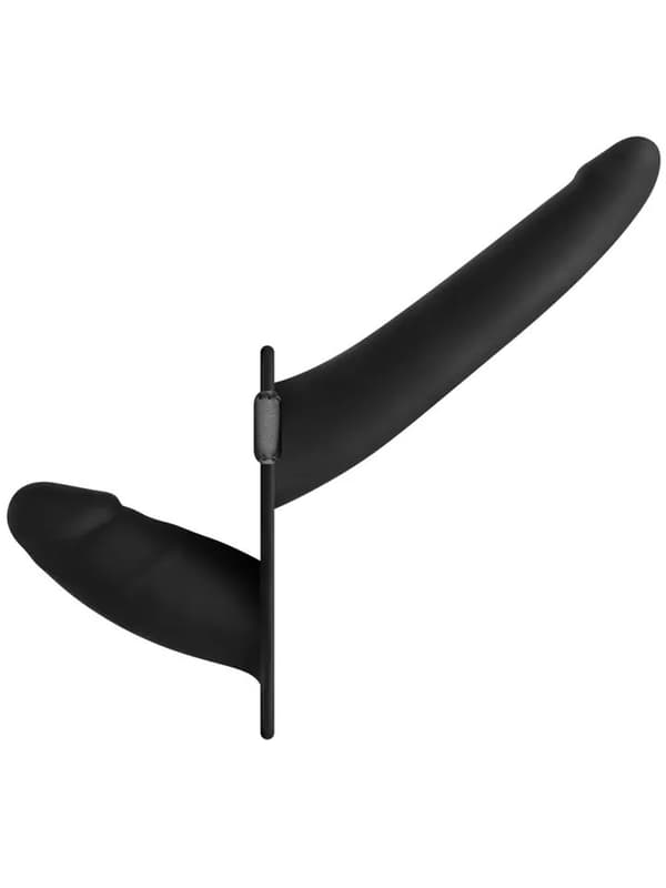 Double-Sided Strap-On Dildo Black Dobbel strap-on dildo