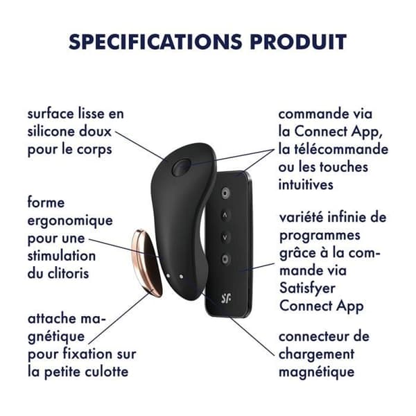 Klitorisstimulator - Satisfyer - LITTLE SECRET - Svart - Vibrerande - Tyst