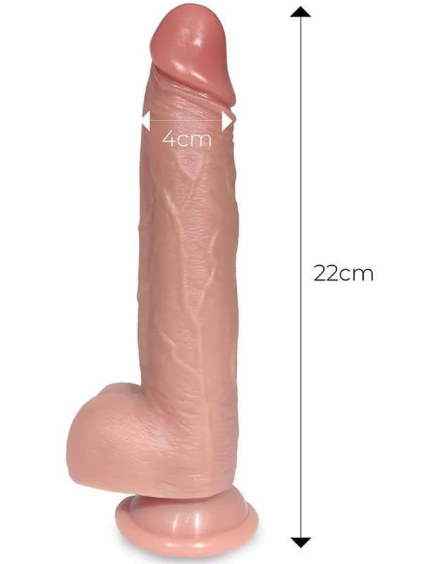 Tiberio Shaking Dildo With Thrusting, Rotation & Remote 22 cm Dildo med vibrator
