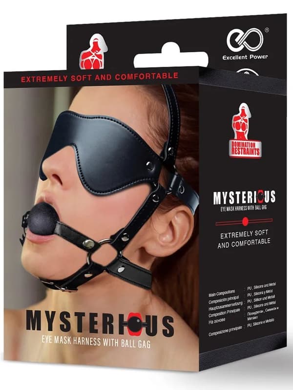 Eye Mask Harness With Ball Gag Øyenbind med gagball