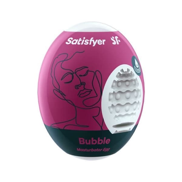 Masturbator - Satisfyer - Egg Bubble - TPE hydroaktiv - 6 sensationer - Tyst