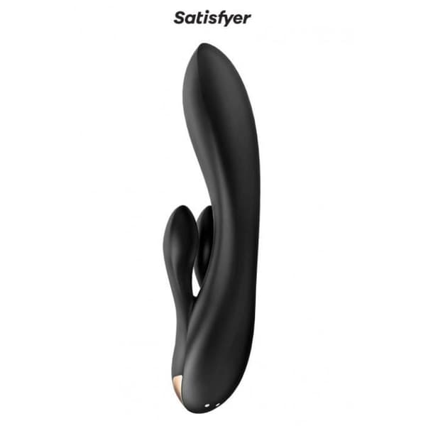 Rabbit Vibrator - Satisfyer - Double Flex - 100% silikon - 3 kraftfulla motorer - Ansluten