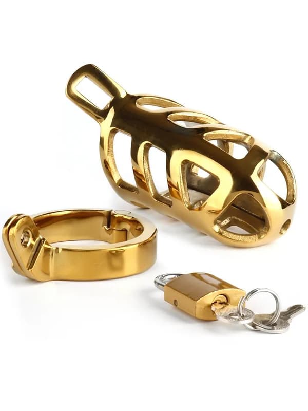 Mr. Steel Brutal Chastity Cage Gold Kyskhetsbur
