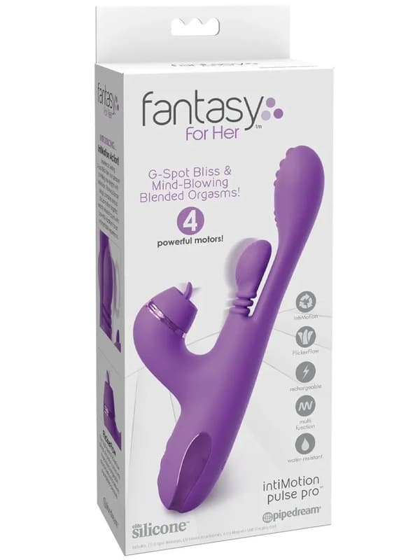 Pipedream Fantasy For Her Intimotion Pulse Pro Rabbitvibrator med roterende tunge