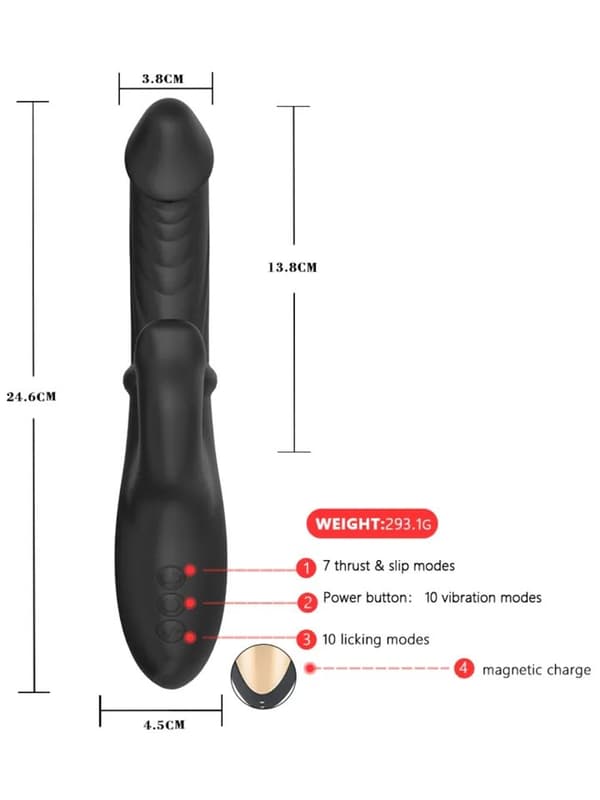 Grlpwr Envy Licking & Thrusting Vibrator Rabbitvibrator med roterende tunge