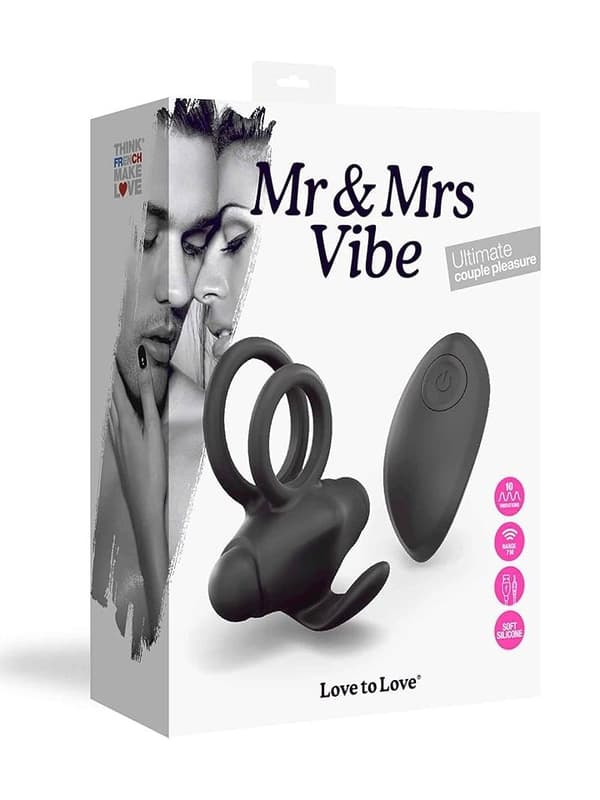 Mr & Mrs Vibe Ring Black Penisring med vibrator