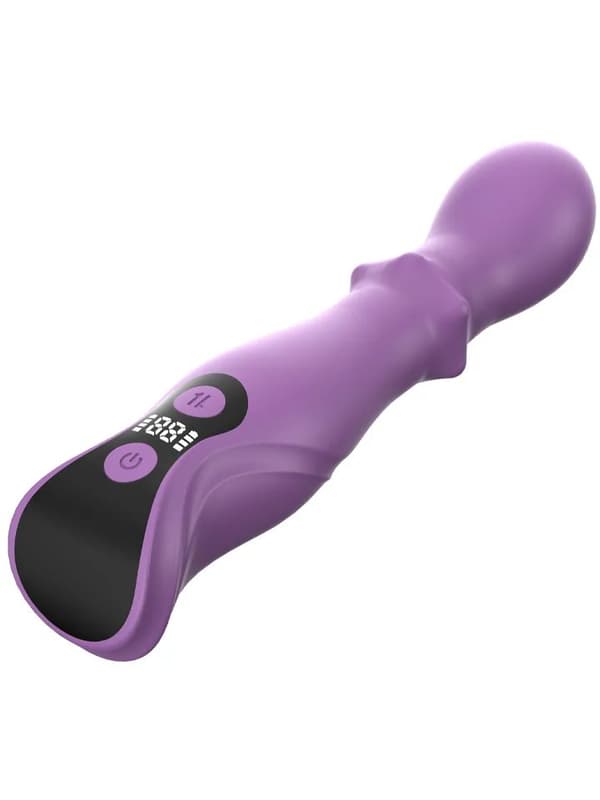 360 Triple Stimulation Vibrator LCD Display Dildo med vibrator
