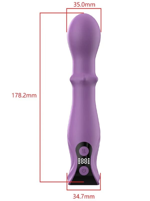 360 Triple Stimulation Vibrator LCD Display Dildo med vibrator