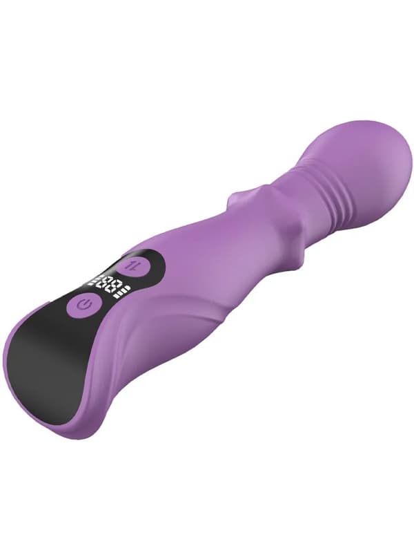 3-in-1 Thrusting Dildo With LCD Display Vibrator