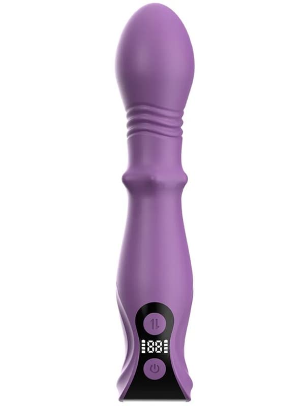 3-in-1 Thrusting Dildo With LCD Display Vibrator