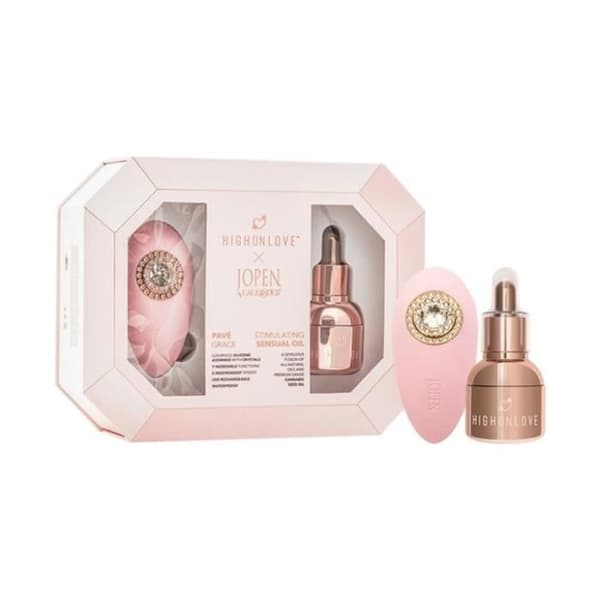 Vibrator och stimulerande olja - Highonlove - Jopen Palm - Naturliga oljor - Rosa - 30 ml