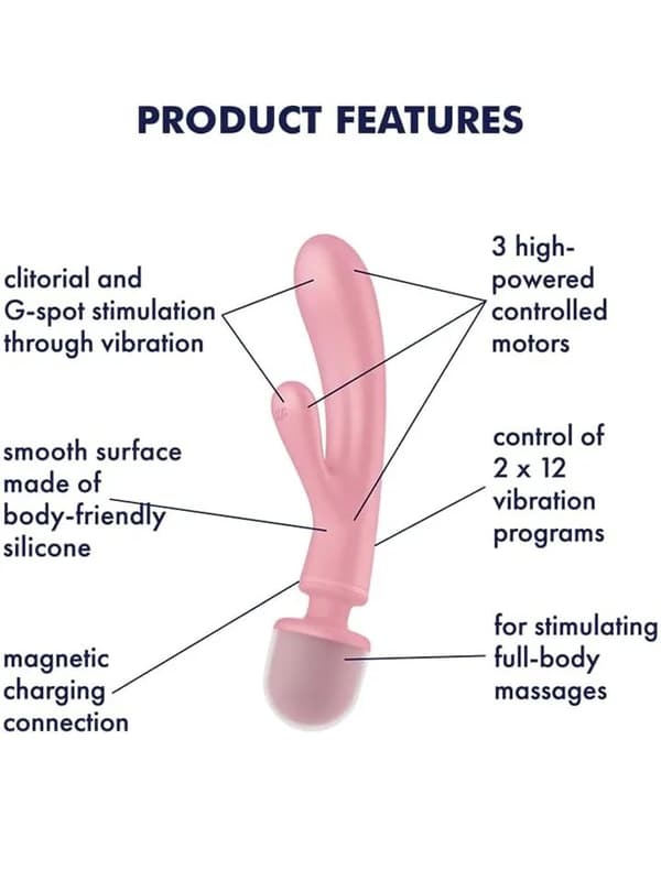 Satisfyer Triple Lover Pink Magic wand / Massage wand