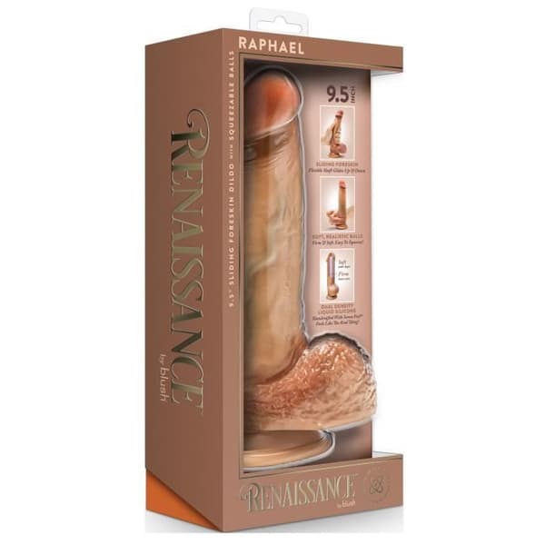 Blush - Renässans Raphael Dildo med Glidande Förhud - 24 cm