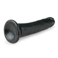Miniatyrbild 4 av 5: EASYTOYS REALISTISK SVART DILDO MED SUGPROPP 20,5CM