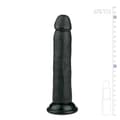 Miniatyrbild 5 av 5: EASYTOYS REALISTISK SVART DILDO MED SUGPROPP 20,5CM