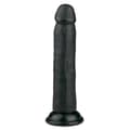 Miniatyrbild 1 av 5: EASYTOYS REALISTISK SVART DILDO MED SUGPROPP 20,5CM