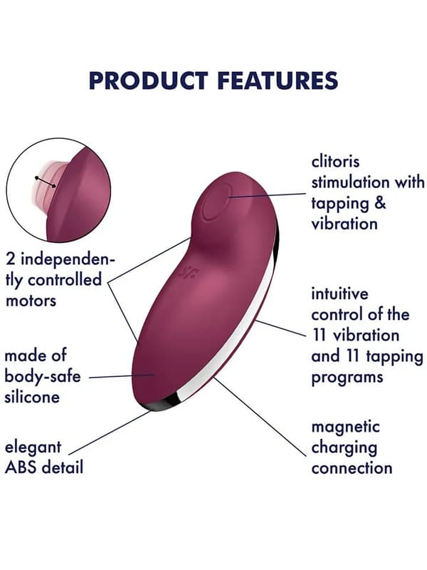 Satisfyer Tap & Climax 2 Vibrator Red Klitorisvibrator