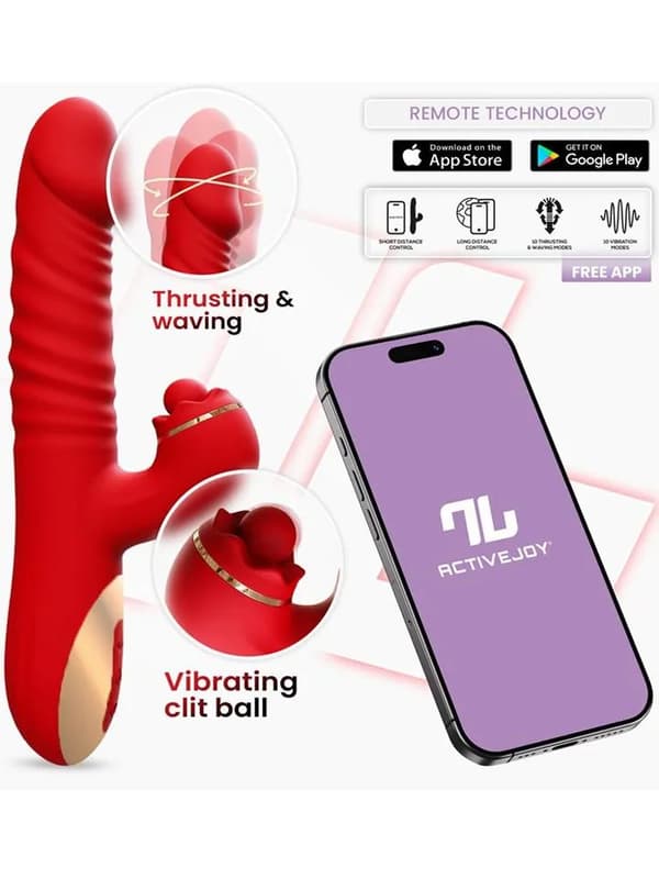 Ascen Thrusting & Waving Vibe With App App-styret Rabbit vibrator