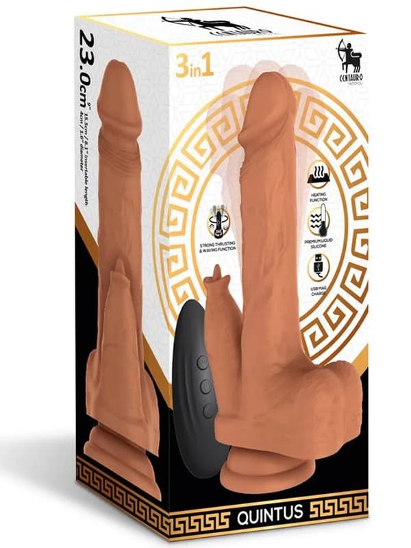 Quintus Thrusting, Waving & Vibration Dildo 23 cm Dildo med vibrator
