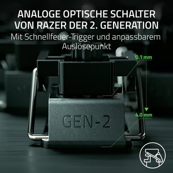 Kabelbunden gamingtangentbord, mini-formfaktor (60 %), linjära analoga optiska switchar från Razer, anpassningsbar utlösningspunkt, Rapid