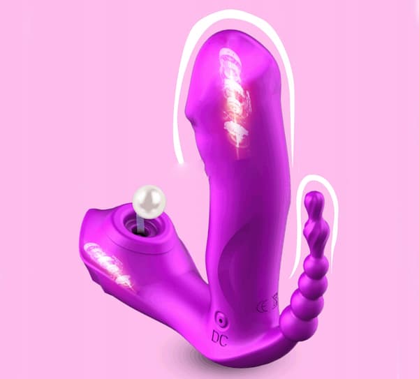 VIBRATOR Multifunktionel VIBRERENDE VARME SUGNING Anal Vaginal USB FJERNBETJENING Par