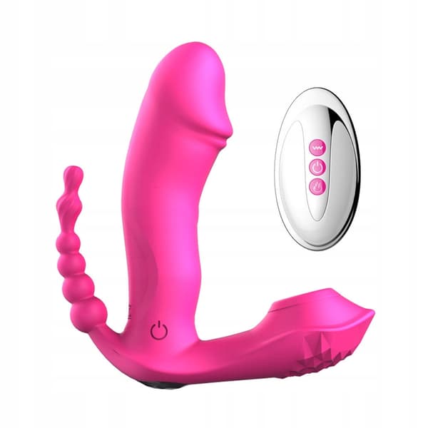 VIBRATOR Multifunktionel VIBRERENDE VARME SUGNING Anal Vaginal USB FJERNBETJENING Par