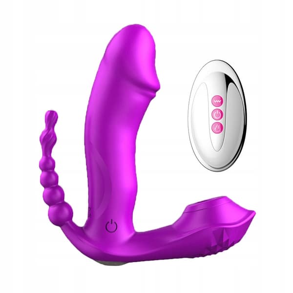 VIBRATOR Multifunktionel VIBRERENDE VARME SUGNING Anal Vaginal USB FJERNBETJENING Par
