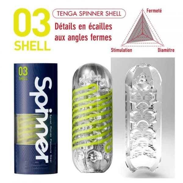 Masturbator - Tenga - Spinner 03 Shell - Stela spiraler - Exceptionella sensationer - Engångsanvändning