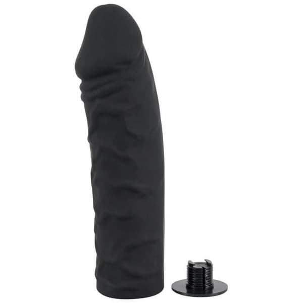 Svart Silikon Strap-on Dildo - unisex/vuxen
