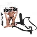 Miniatyrbild 1 av 4: Svart Silikon Strap-on Dildo - unisex/vuxen