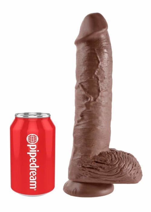 Dildo - kanin - vibrator Pipedream - PD5509-29 - Realistisk dildo med testiklar 10''brun